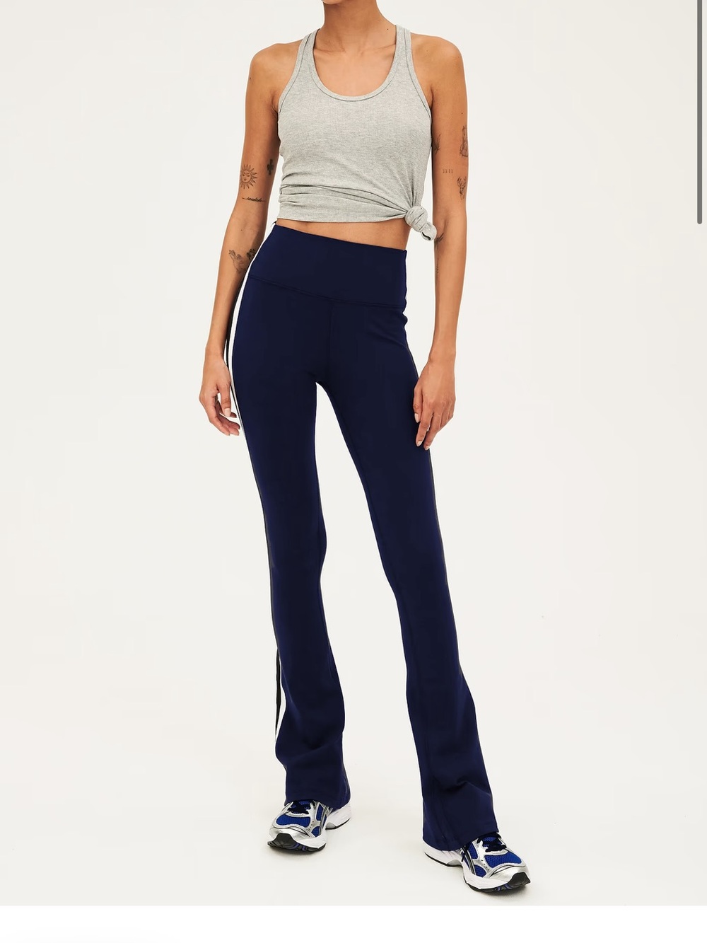 Splits59 High-Rise Navy Flared Leg Pants
